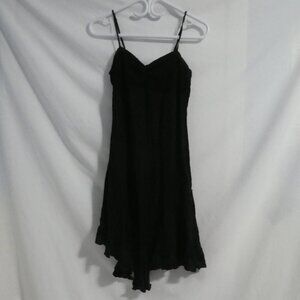 COSTA BLANCA | large | Adjustable Spaghetti Strap Textured Black Dress | USA